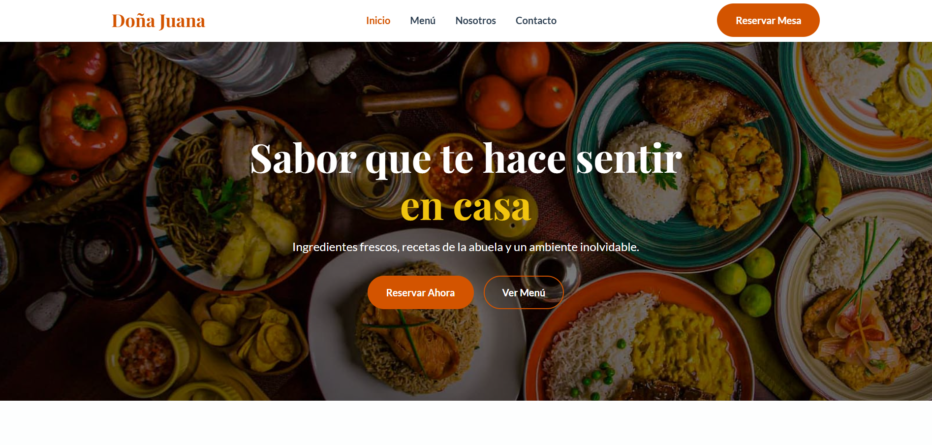 Diseño web para Restaurante Doña Juana en Cajamarca